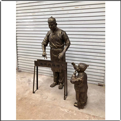 燒烤人物銅雕塑 燒烤人物銅雕塑