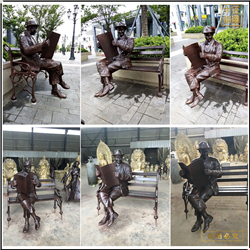 室外看書(shū)人物雕塑 