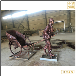 室外車夫人物雕塑加工