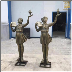 校園女孩人物銅雕塑 校園女孩人物銅雕塑