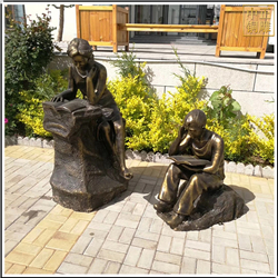 校園男孩女孩看書(shū)銅雕塑擺件 校園男孩女孩看書(shū)銅雕塑擺件