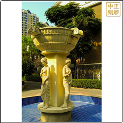 小區西方人物噴泉銅雕塑 小區西方人物噴泉銅雕塑