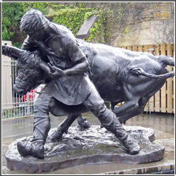 園林斗牛銅雕塑 園林斗牛銅雕塑