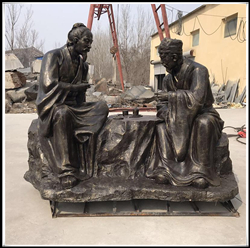 喝茶情景小品雕塑 喝茶情景小品雕塑